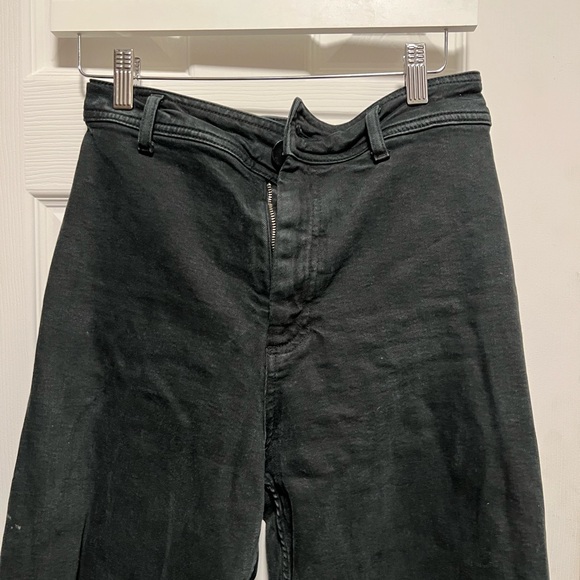 Zara marine pant high waisted wine leg vintage style jeans *goofy zipper* - Picture 2 of 5